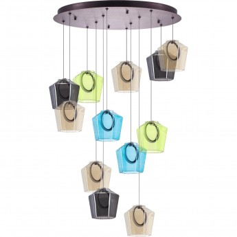 Люстра LIGHTSTAR CARAMELLO 796229 LED 12х6W 1400LM 3000K кофейный/мультиколор