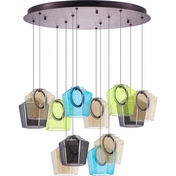 Люстра LIGHTSTAR CARAMELLO 796329 LED 12х6W 1400LM 3000K кофейный/мультиколор