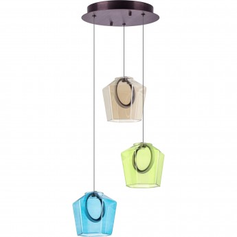 Люстра LIGHTSTAR CARAMELLO 796139 LED 3х6W 330LM 3000K кофейный/мультиколор