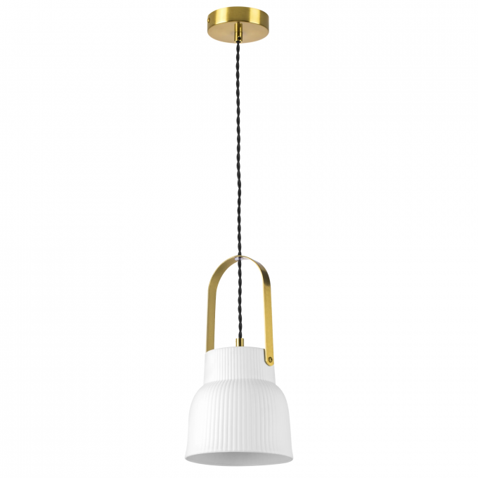 Люстра LIGHTSTAR CERAMO 1х12W E27 латунь/белый 799013