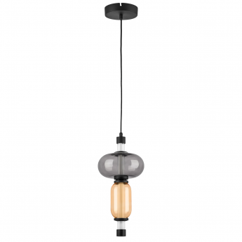 Люстра LIGHTSTAR EMISFERO 737527 8W LED 250LM G 3000K черный/прозрачный+янтарь