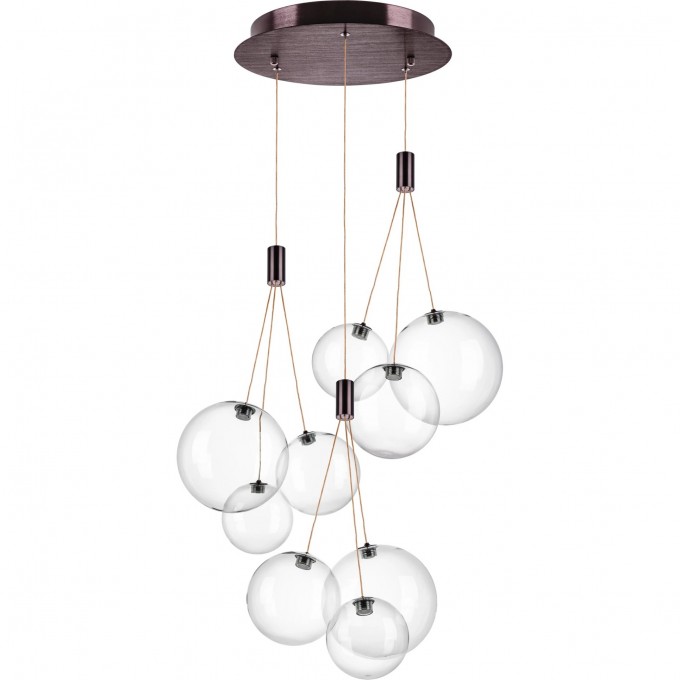 Люстра LIGHTSTAR SFERETTA LED 9х1,35W LM 3000K кофейный/прозрачный 801090 Люстра LIGHTSTAR SFERETTA LED 9х1,35W LM 3000K кофейный/прозрачный 801090