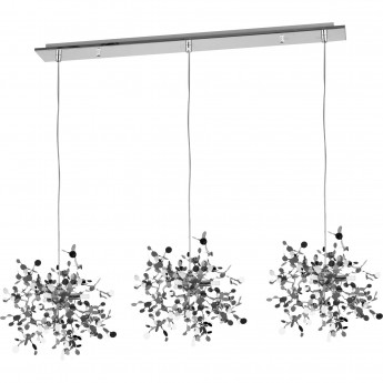 Подвес тройной линейный LIGHTSTAR EXTRA L3PL721134 3x3x5W(led) G9 (721134 - 3 + 572124 -1) хром