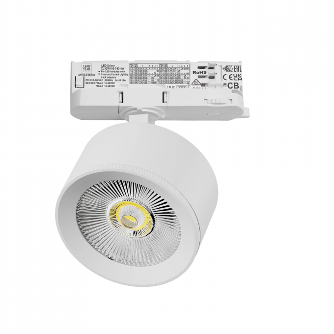 Светильник для трековой системы LIGHTSTAR ALTA PRO Quattro LED 15W 1700LM 36G БЕЛЫЙ 3000K с адаптером (215536 + 594036) A5536QT