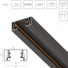 Трек 2-контактный без стыковочного паза LIGHTSTAR BARRA 2м, ЧЕРНЫЙ 502028-P